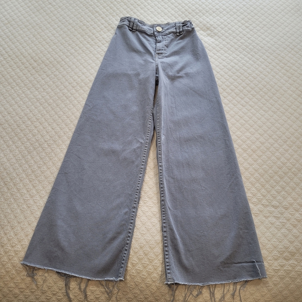 Zara Kids Gray Wide-Leg Jeans